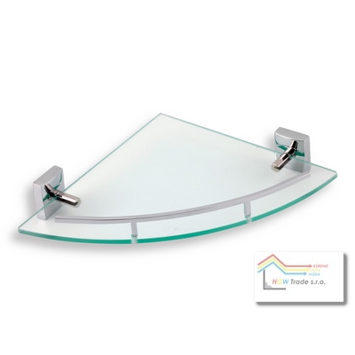 Polička rohová so zábradlím METALIA 12 chróm