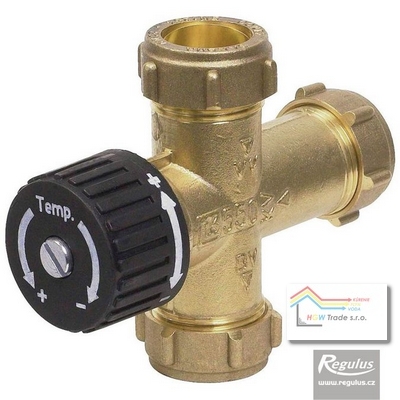 Termostat.ventil zmieš.TERMOMIX OPV 38-65°C,prip. Cu 33x1,Kvs=2,2m3/h,sp.klapka