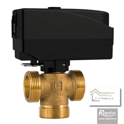 Zónový ventil 3-cestný šupátkový,obojstranne motorický,230V,PN10,80°C