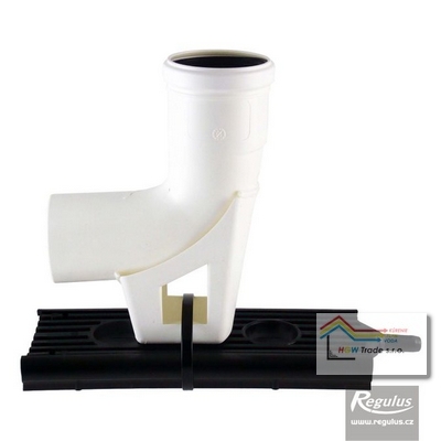 PP koleno D60,90° s držiakom do komína