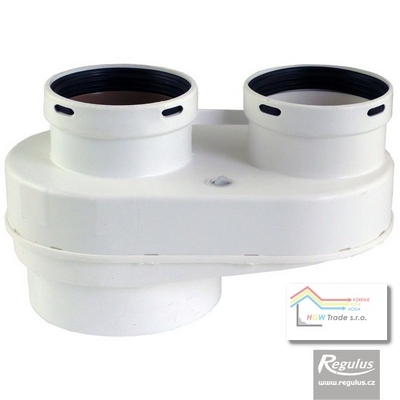 PP rozdeľovač na 2xD80 , pripoj. 80/125