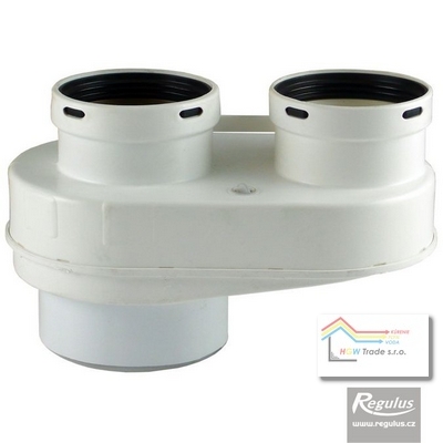 PP rozdeľovač na 2xD80 s manžetou,pripoj. 60/100
