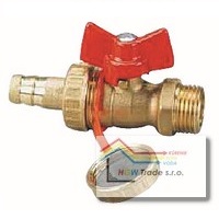 HERZ - Guľový ventil vypúšťací DN15 s had.prípojkou a vonkajšou maticou