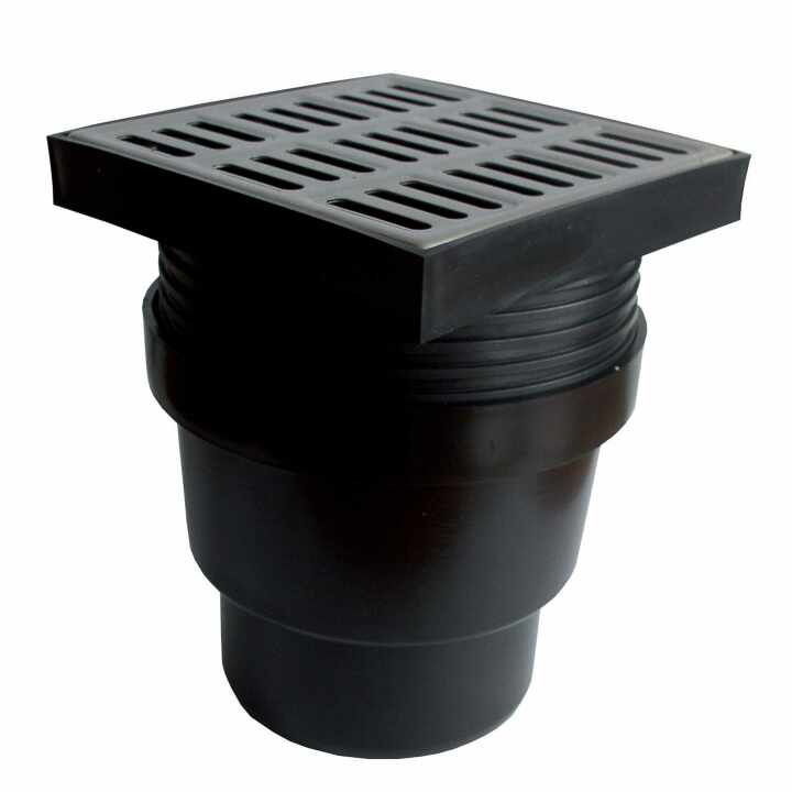 Vpusť podl.spodná DN110 nerez.mriežka 150x150 nastav./suchá klapka