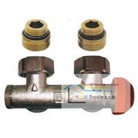 Pripájací diel HERZ-3000 s termost.vent.s prednastav.,rohový,pre 2-rúrové syst.