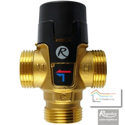 Termostat.ventil zmieš.3xM1" 35-65°C,Kvs=1,8m3/h