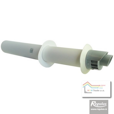 PP/PP vodorov. odťah spalín 60/100, 0,86m s plast. konc. pre kond. kotle