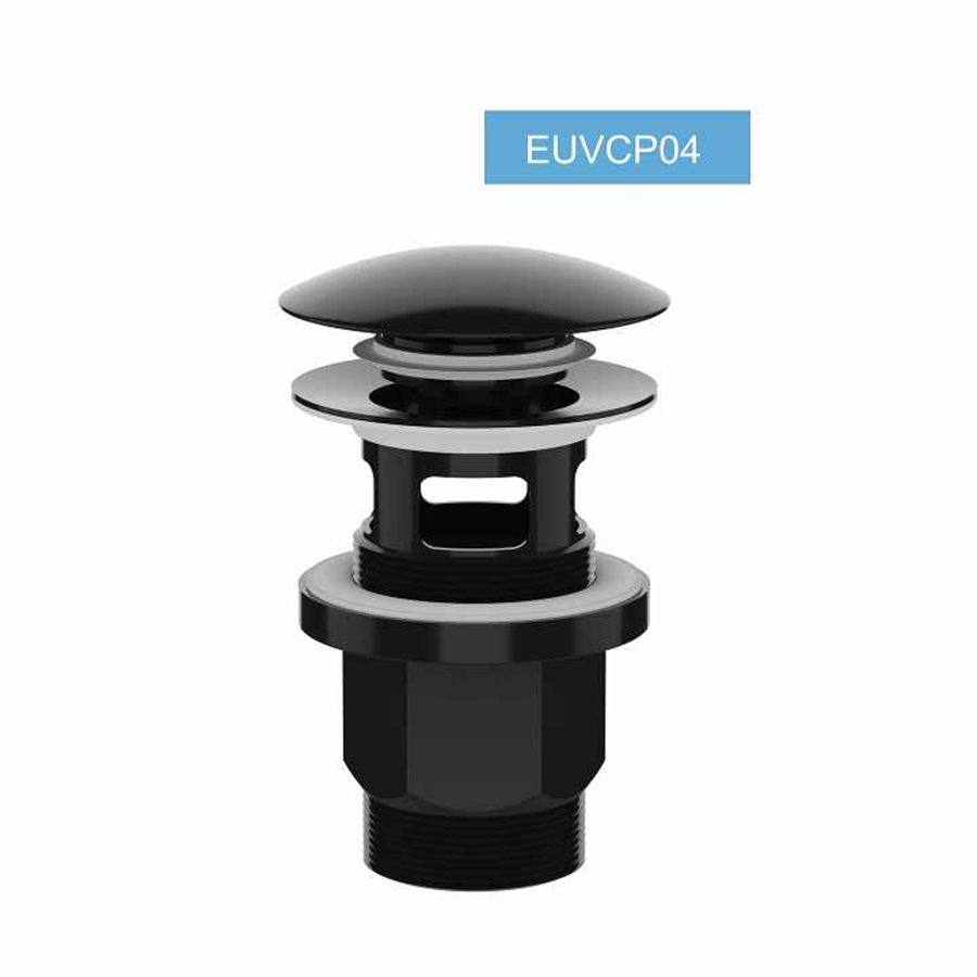 Umyvadlový ventil plast výtokový CLIK-CLAK 5/4" čierny matný