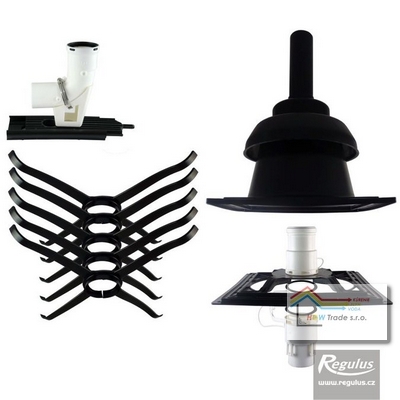 PP Komínová sada REGOFLEX D60(komín.hlavica,pätkové koleno,vystreď.diely)