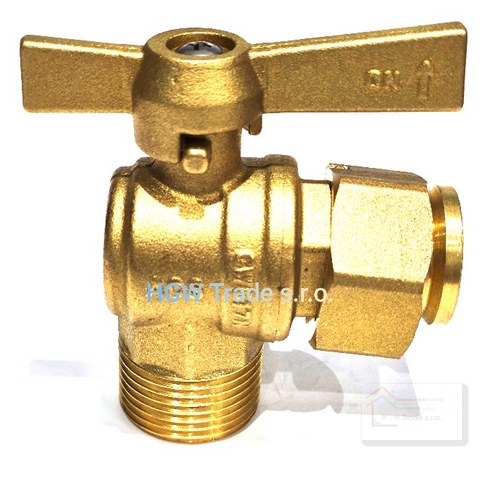 Guľový ventil rohový s otočnou maticou MF 3/4"x3/4",mosadz-13361
