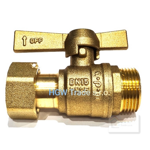 Guľový ventil s otočnou maticou MF 3/4"x3/4",mosadz-13351