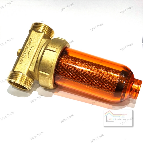 Filter magnet.DEFANGO MAG priamy F3/4",M1",90°,500 mikr.priehľ.nádobka s odkaľ.