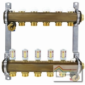 HERZ rozdeľ.MS G1"zvýš.priet.7-okruh.s prietokomermi a term.ventil.M28x1,5
