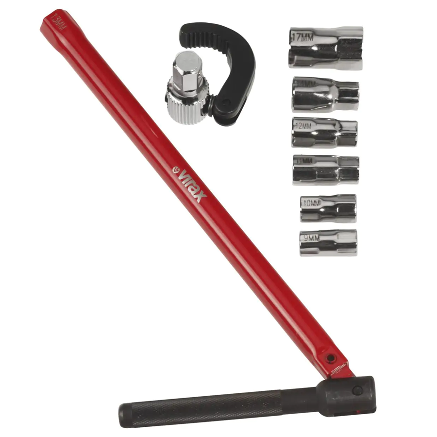 Umývadlový kľúč + 6 koncoviek VIRAX