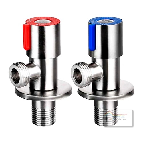 Sada 2ks ventil rohový červený a modrý keramický 1/2"x3/8"nerez