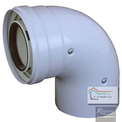PP/plech koleno,D100/60,90'pre kondenz.kotle