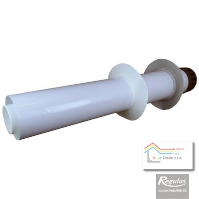 PP/plech vodorov. odťah spalín 125/80, 0,86m s plast. konc. pre kond. kotle