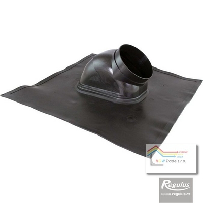 Strešná prechodka šikmá  D125,18°-44° čierna