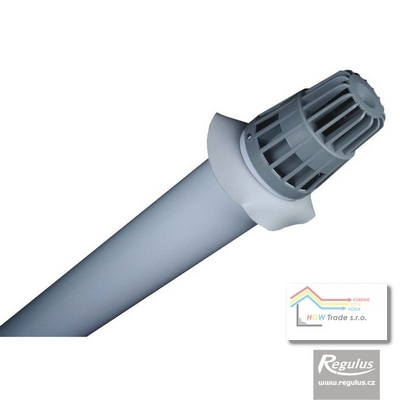 Vodorovný odťah spalín ALU/PLECH D100/60 s konc.nekondenz.