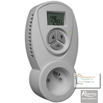 Termostat TZT63 izbový elektron.zásuvkový s LCD displejom,LED diódou,16A,230V