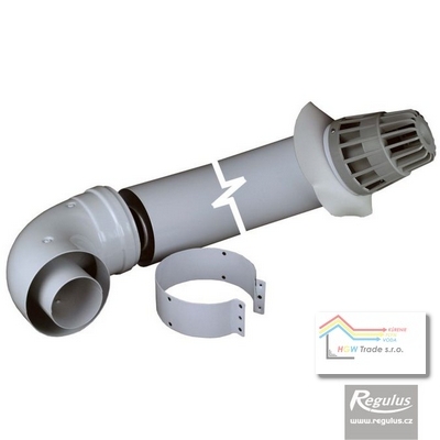 Turbokit ALU/PLECH,D100/60,L850 s plast.konc.nekondenz.