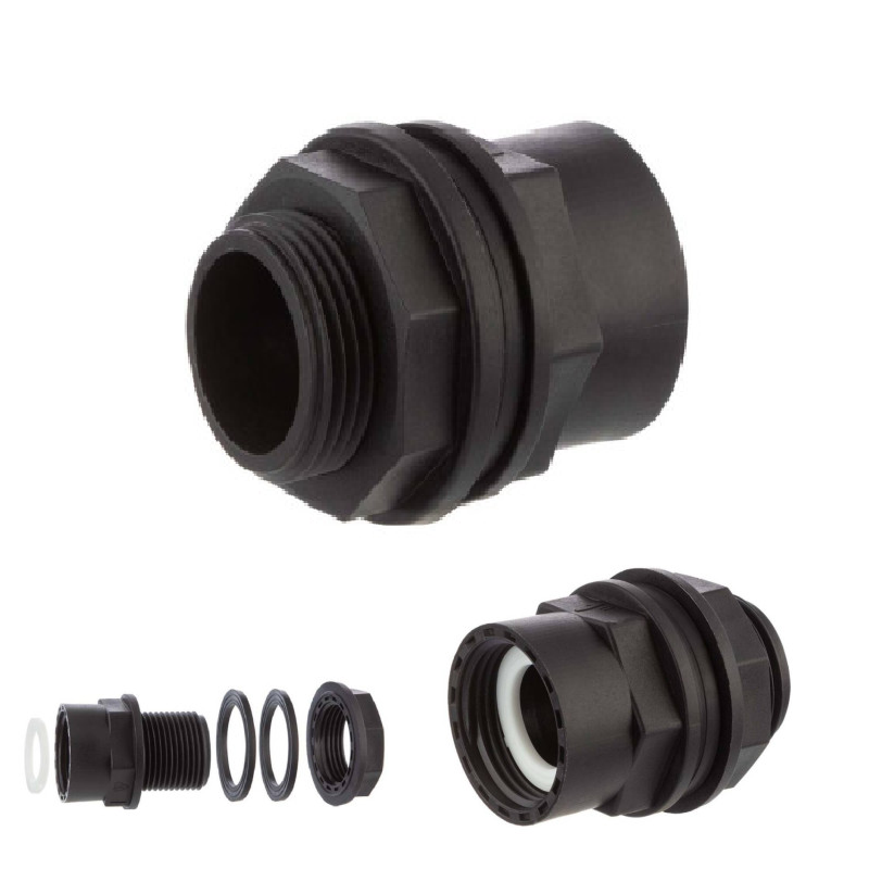 Prechod s prírubou 1"x1"MF s maticou a tesnením,zosiln.polyprop.