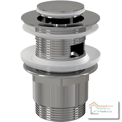 Výpusť umývadlová krátka Click-Clack,5/4"celokov.oblá malá zátka