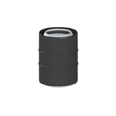 PP/AL adaptér D125/80,čierny,ext/int