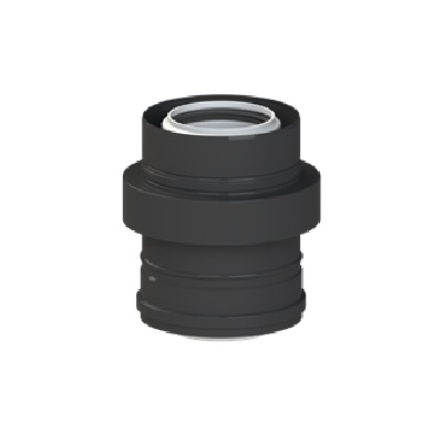 PP/AL predĺženie s nasáv.vzduchu exter.D125/80,čierne