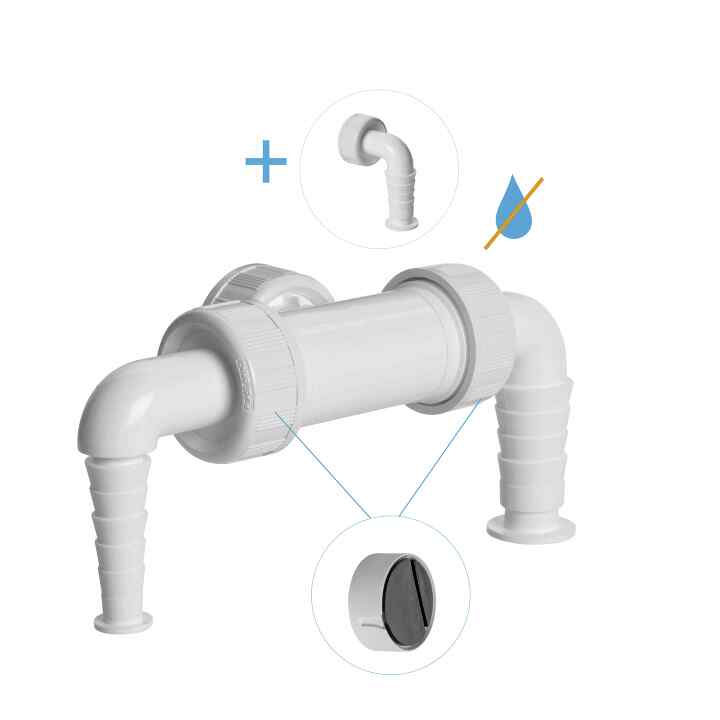 Dvojkolienko k podom.práčk.sifónu s T-prípojkou pre pripoj.2 spotrebičov