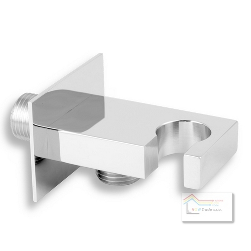 Stenový vývod hranatý s držiakom sprchy 1/2" chróm