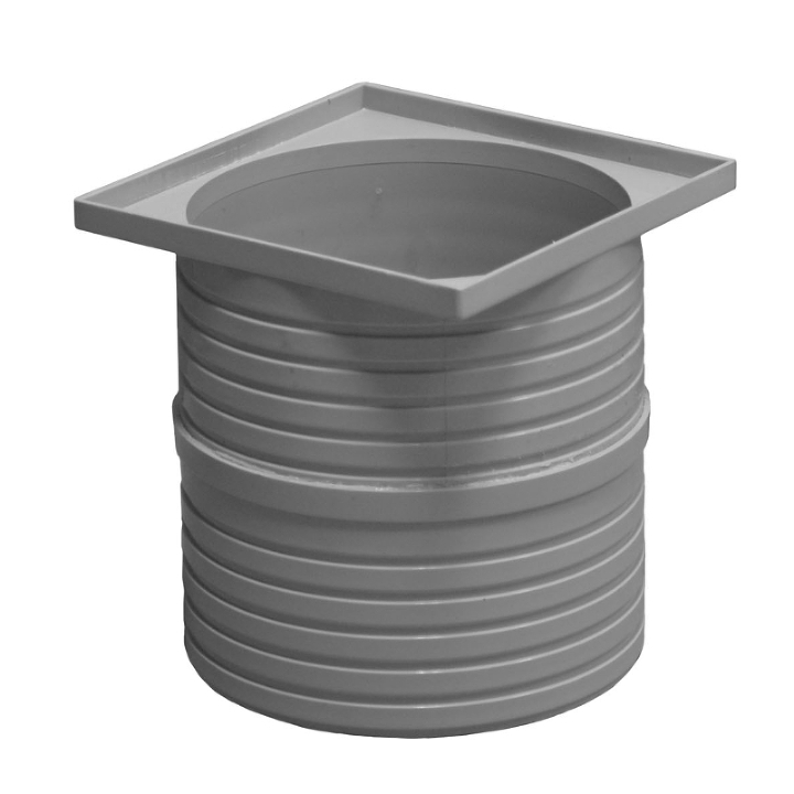 Predĺžený krk podlahovej vpusti šedý