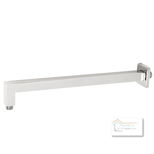 Rameno pevnej sprchy hranaté zo steny 400mm chróm