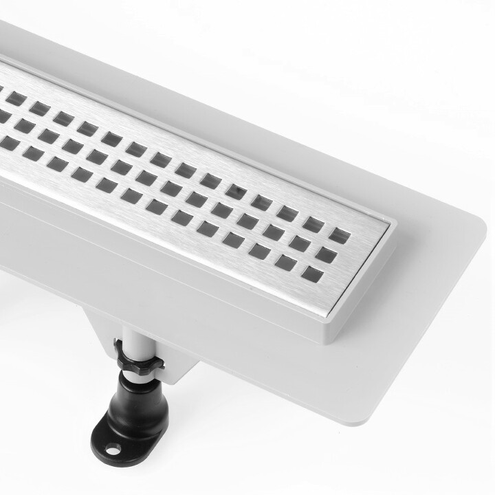 Žlab odtokový plast.komplet s nerez.roštom Design 1,L=855mm