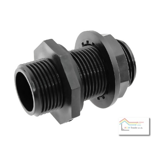 Prechod s prírubou 6/4"x6/4"MM s maticou a tesnením,zosiln.polyprop.