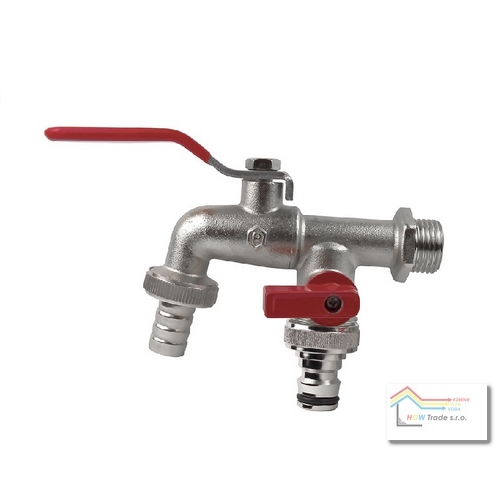 Ventil záhradný 1/2" s miniventilom a had.koncovkou 3/4"