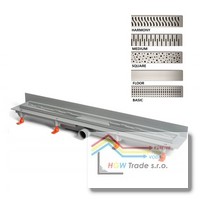 Sprchový žľab ku stene plast 850 SQUARE DN40 nerez lesk.