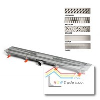 Sprchový žľab do priestoru plast 650 HARMONY DN40 nerez lesk.