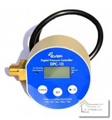 Digitálny tlak.spínač G1/4"230V do12A,max.10Bar s káblom a vidlicami