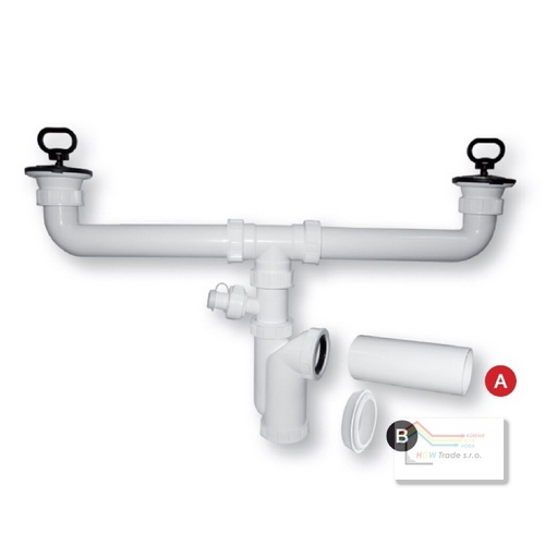 Sifon drez.nerez dvojitý,prač.vývod,50