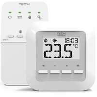 Termostat izbový bezdrôt.CS-295V2 manuálny digit.biely,dvojteplotný