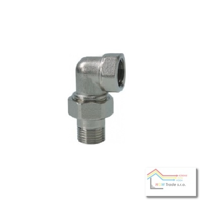 Šrobenie kúr.rohové 1/2"Cr,ploché tesnenie