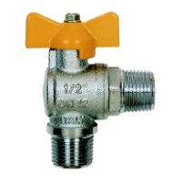 Ventil gul. na plyn rohový 1/2"MM