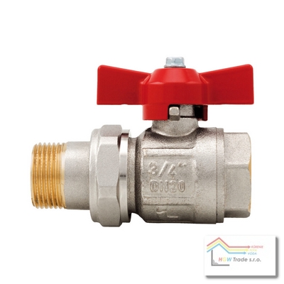 Ventil guľ.so šrob.-voda 1"  motýľ-IDEAL