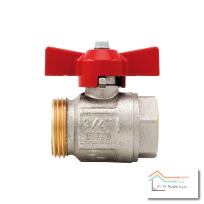 Ventil guľ.bez šrób.-voda 1" IDEAL(modrý)