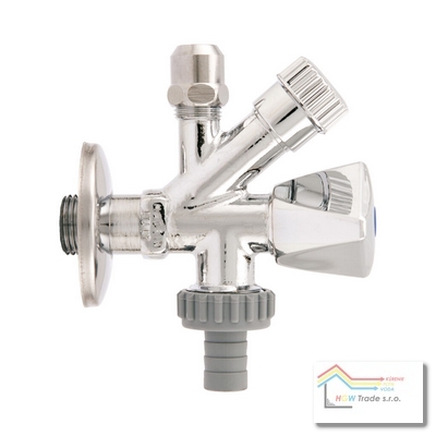 Ventil kombi, pračka - WC, 1/2" Cr prípojkový