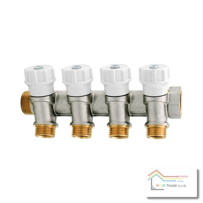 Modulový rozdeľovač 1"regulač., M 1/2" vývody 3