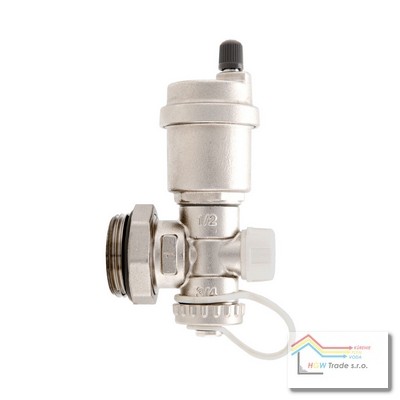 T-kus M 1" ukonč. k rozdeľ.(odvzduš.+ventil)poniklovaný