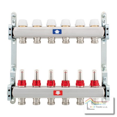 Nerezový 10 okr.rozd.s prietokomer. pre podl.vykurovanie