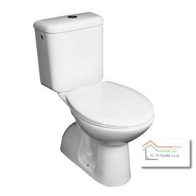 WC kombi EUROLINE spodný odpad biele so sedátkom